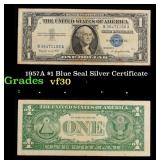 1957A $1 Blue Seal Silver Certificate Grades vf++