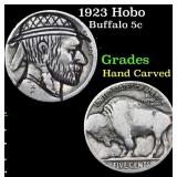 1923 Hobo Buffalo Nickel 5c Grades Hand Carved