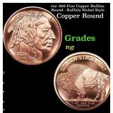 1oz .999 Fine Copper Bullion Round - Buffalo Nicke