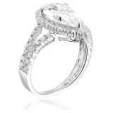 DECADENCE Sterling Silver mm Pear Cut Halo Split S