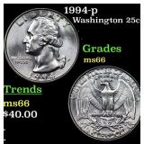 1994-p Washington Quarter 25c Grades GEM+ Unc