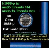 BU Shotgun Jefferson 5c roll, 1988-p 40 pcs Bell T