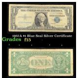 1957A $1 Blue Seal Silver Certificate Grades f+