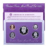 1991  United States Mint Proof Set 5 coins