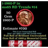 BU Shotgun Lincoln 1c roll, 1960-p 50 pcs Dunbar W