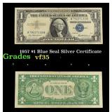1957 $1 Blue Seal Silver Certificate Grades vf++
