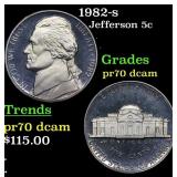 1982-s Proof Jefferson Nickel 5c pr70 dcam SEGS