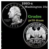 1993-s Proof Washington Quarter 25c Grades GEM++ P