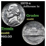1970-s Jefferson Nickel 5c Grades GEM+ Unc