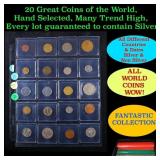 20 Great Coins of the World, hand selected, many t