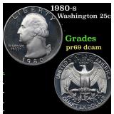 1980-s Proof Washington Quarter 25c Grades GEM++ P