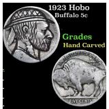 1923 Hobo Buffalo Nickel 5c Grades Hand Carved