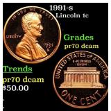 1991-s Proof Lincoln Cent 1c pr70 dcam SEGS