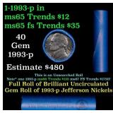 BU Shotgun Jefferson 5c roll, 1993-p 40 pcs Bell T