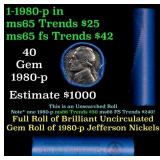 BU Shotgun Jefferson 5c roll, 1980-p 40 pcs Bell T