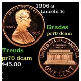 1996-s Proof Lincoln Cent 1c pr70 dcam SEGS