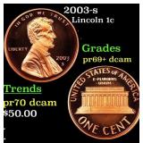 2003-s Proof Lincoln Cent 1c Grades GEM++ Proof De
