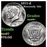 1971-d Kennedy Half Dollar 50c Grades GEM++ Unc