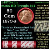 BU Shotgun Lincoln 1c roll, 1973-s 50 pcs Dunbar W