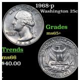 1968-p Washington Quarter 25c Grades GEM+ Unc