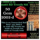 BU Shotgun Lincoln 1c roll, 2002-d 50 pcs Bank Wra