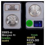 NGC 1885-o Morgan Dollar 1 Graded ms64 By NGC