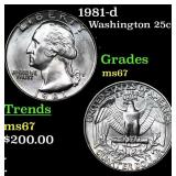 1981-d Washington Quarter 25c Grades GEM++ Unc