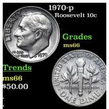 1970-p Roosevelt Dime 10c Grades GEM+ Unc