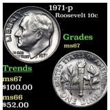 1971-p Roosevelt Dime 10c Grades GEM++ Unc