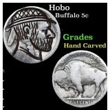 Hobo Buffalo Nickel 5c Grades Hand Carved