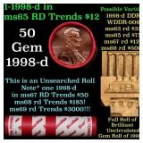 BU Shotgun Lincoln 1c roll, 1998-d 50 pcs Dunbar W