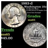 1983-d Washington Quarter 25c Grades GEM Unc