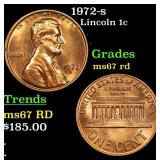 1972-s Lincoln Cent 1c Grades GEM++ Unc RD