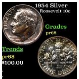 1954 Proof Roosevelt Dime Silver 10c Graded GEM++