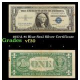 1957A $1 Blue Seal Silver Certificate Grades vf++