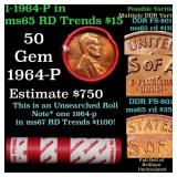 BU Shotgun Lincoln 1c roll, 1964-p 50 pcs Dunbar W