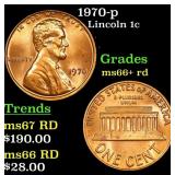 1970-p Lincoln Cent 1c Grades GEM++ RD