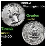 1989-d Washington Quarter 25c Grades GEM+ Unc