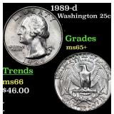 1989-d Washington Quarter 25c Grades GEM+ Unc