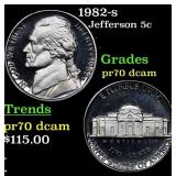 1982-s Proof Jefferson Nickel 5c pr70 dcam SEGS