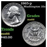 1965-p Washington Quarter 25c Grades GEM+ Unc