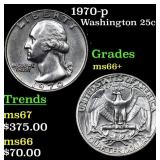 1970-p Washington Quarter 25c Grades GEM++ Unc