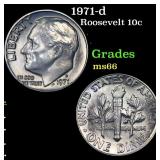 1971-d Roosevelt Dime 10c Grades GEM+ Unc
