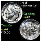1971-d Roosevelt Dime 10c Grades GEM++ Unc