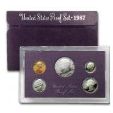 1987 United States Mint Proof Set 5 coins No Outer