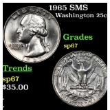 1965 SMS Washington Quarter 25c Grades sp67