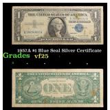 1957A $1 Blue Seal Silver Certificate Grades vf+