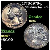 1776-1976-p Washington Quarter 25c Grades GEM++ Un