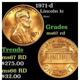1971-d Lincoln Cent 1c Grades GEM++ Unc RD