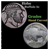 Hobo Buffalo Nickel 5c Grades Hand Carved